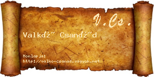 Valkó Csanád névjegykártya