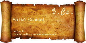 Valkó Csanád névjegykártya